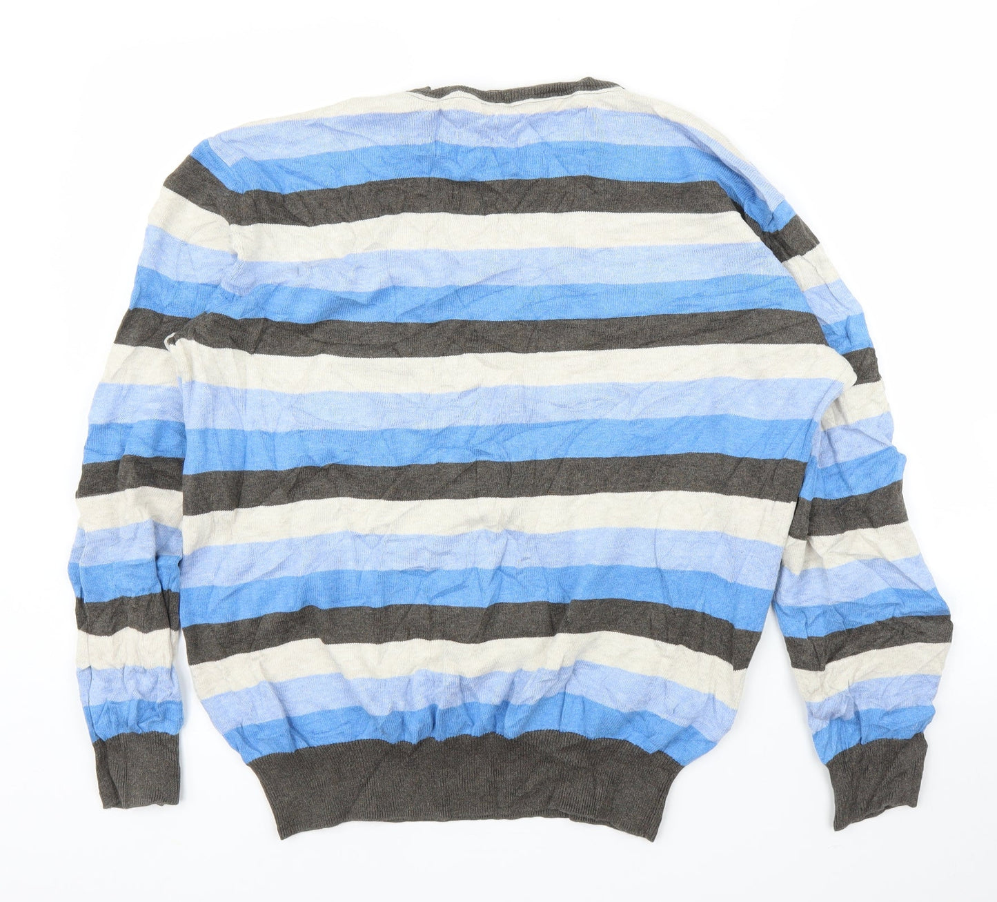 Debenhams Mens Blue Striped  Pullover Jumper Size XL