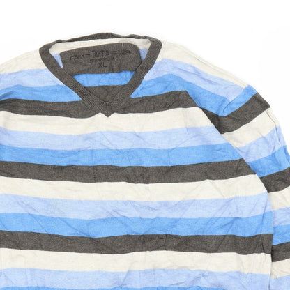 Debenhams Mens Blue Striped  Pullover Jumper Size XL