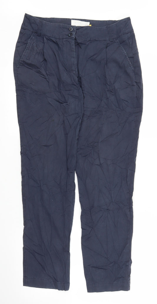 Womens UK Size 10 John Lewis Regular Fit Capri Blue Trousers