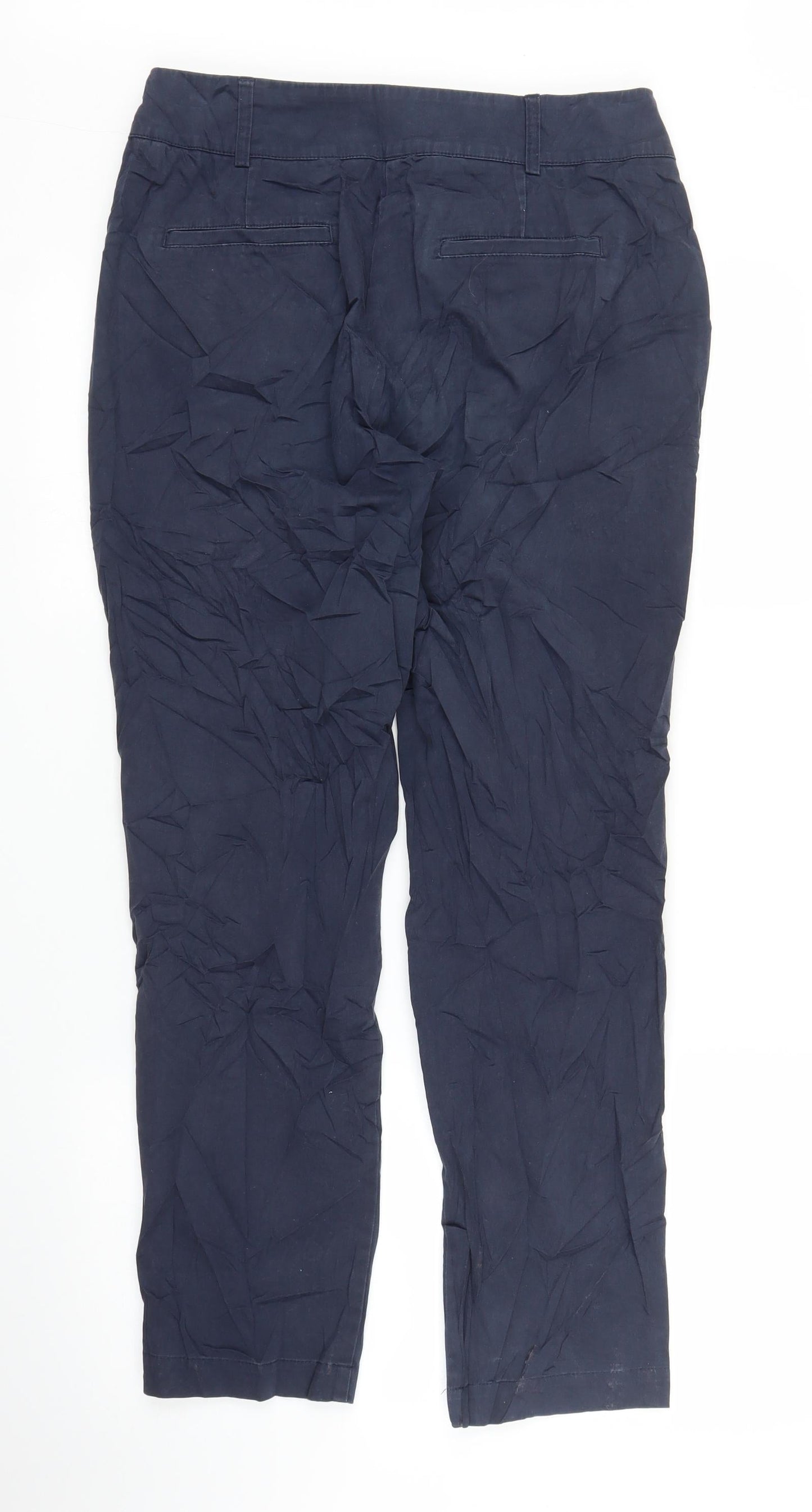 Womens UK Size 10 John Lewis Regular Fit Capri Blue Trousers