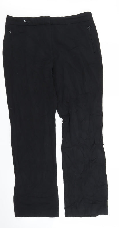 Womens UK Size 12 M&S Regular Fit  Black Trousers