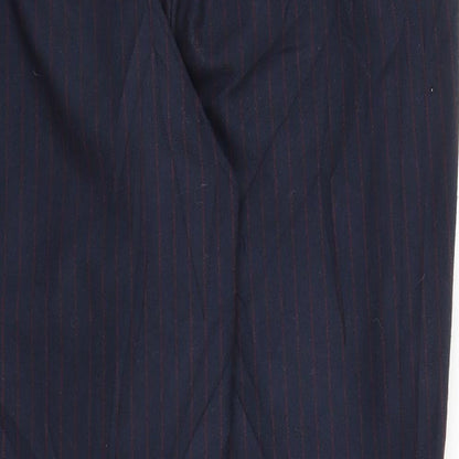 Womens UK Size M Zara Regular Fit Capri Blue Trousers