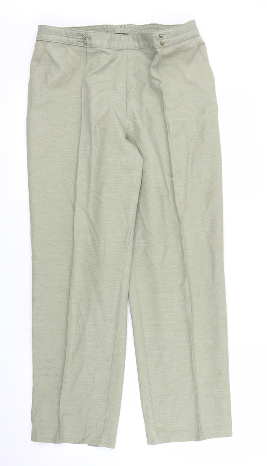 M&S Womens Green   Trousers  Size 14 L24 in