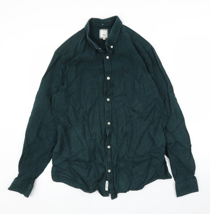 River Island Mens Green    Button-Up Size L