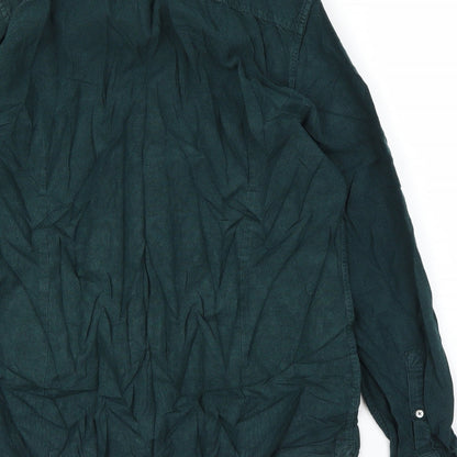 River Island Mens Green    Button-Up Size L