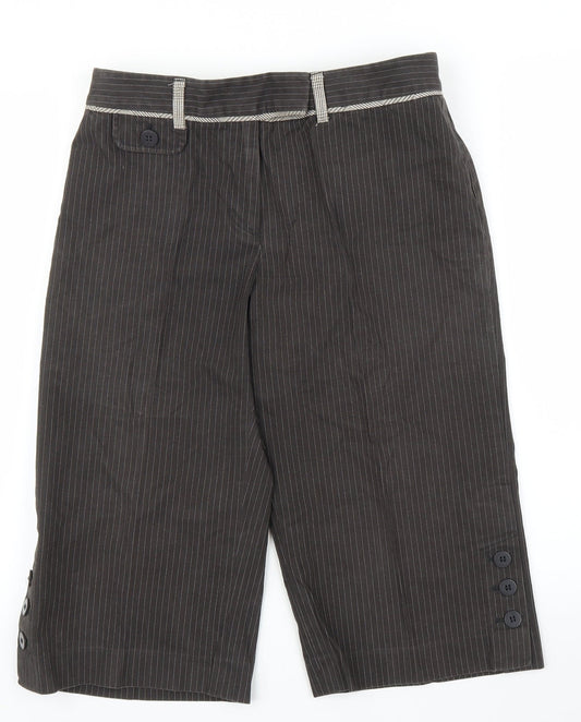 Womens UK Size 12 M&S Regular Fit Capri Brown Trousers