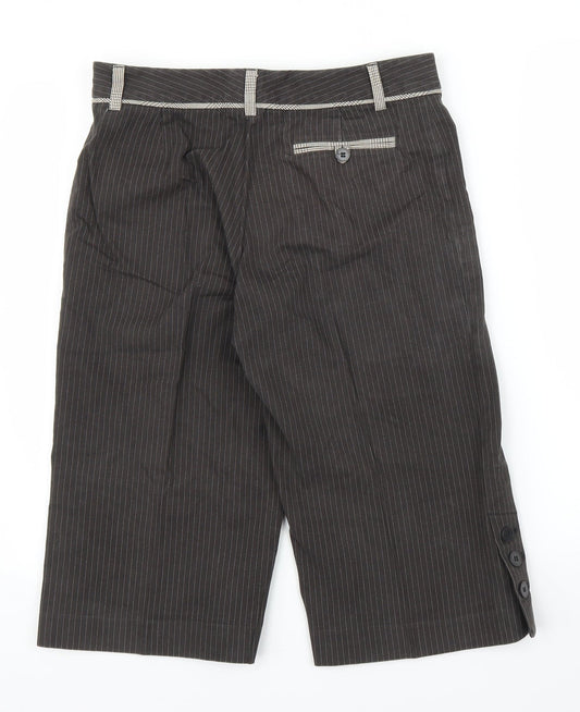 Womens UK Size 12 M&S Regular Fit Capri Brown Trousers
