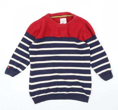 EWM Womens Blue Striped  Pullover Jumper Size S