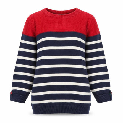 EWM Womens Blue Striped  Pullover Jumper Size S