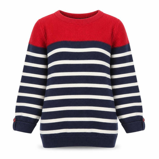 EWM Womens Blue Striped  Pullover Jumper Size S