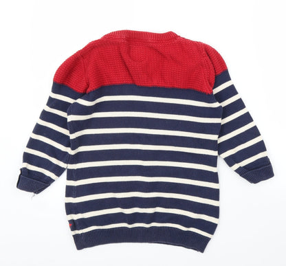 EWM Womens Blue Striped  Pullover Jumper Size S