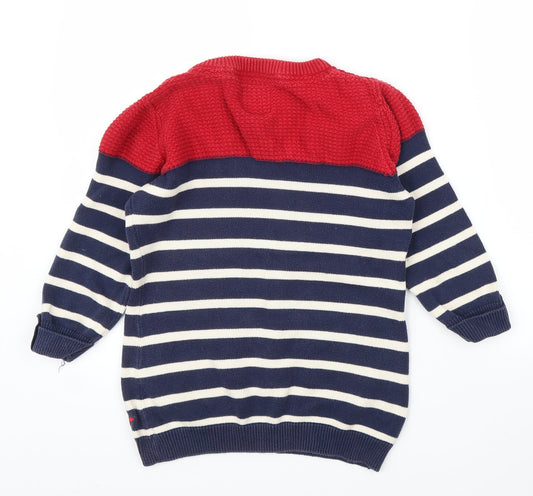 EWM Womens Blue Striped  Pullover Jumper Size S