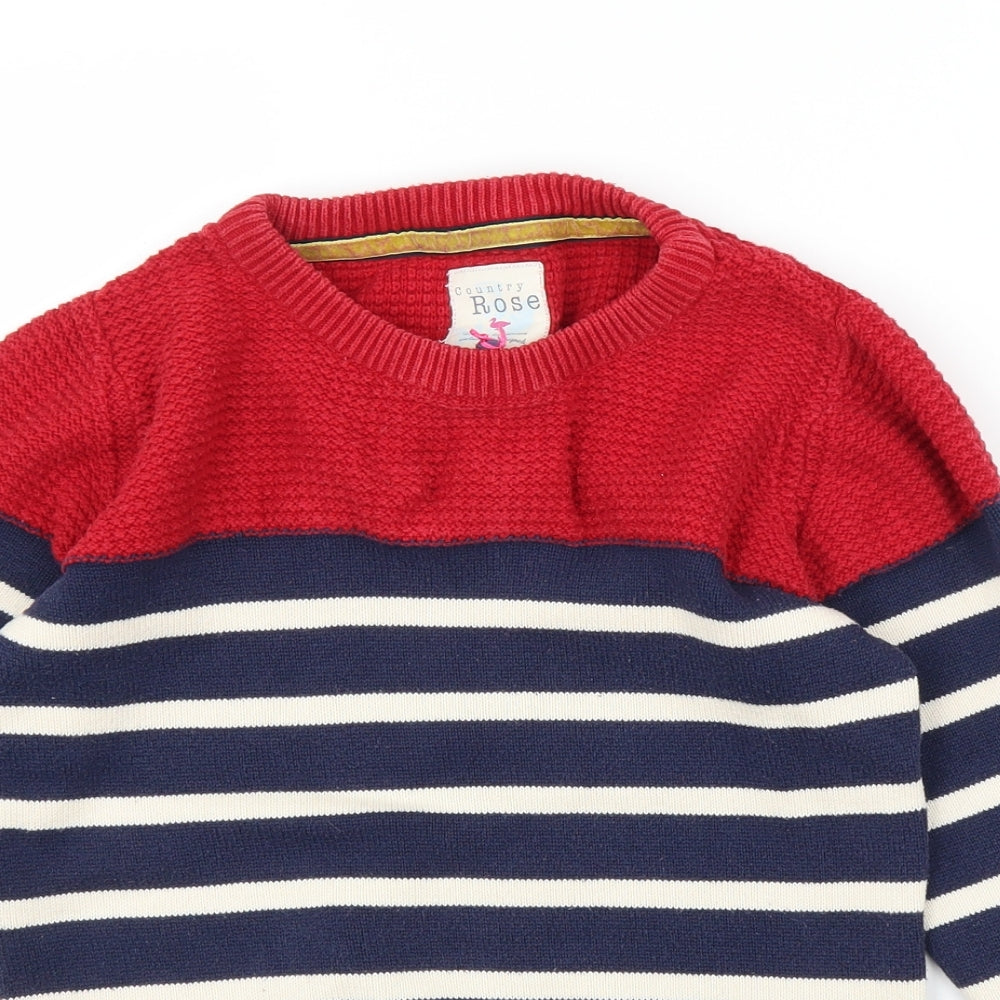 EWM Womens Blue Striped  Pullover Jumper Size S