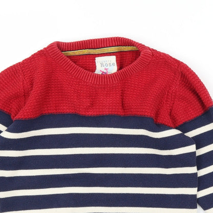 EWM Womens Blue Striped  Pullover Jumper Size S