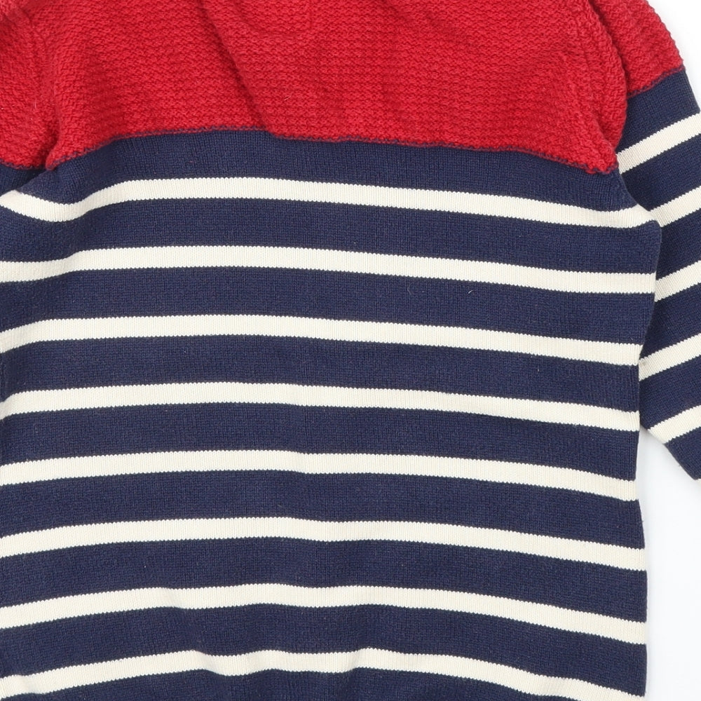 EWM Womens Blue Striped  Pullover Jumper Size S