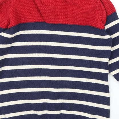 EWM Womens Blue Striped  Pullover Jumper Size S