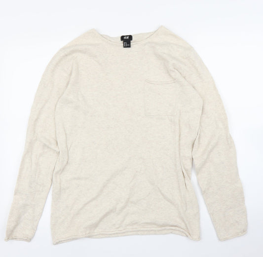 Womens UK Size M H&M Beige Pullover Jumper