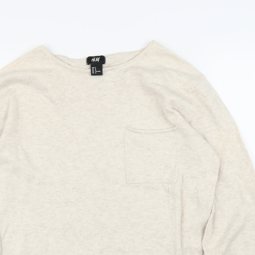 Womens UK Size M H&M Beige Pullover Jumper