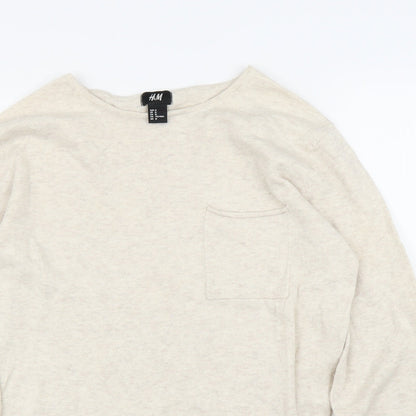 Womens UK Size M H&M Beige Pullover Jumper