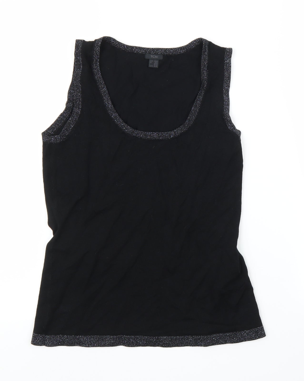 Womens UK Size 10 TCM Black Basic Blouse