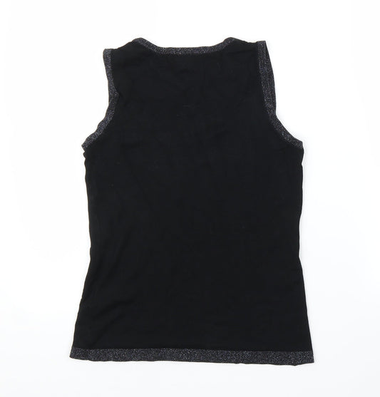 Womens UK Size 10 TCM Black Basic Blouse