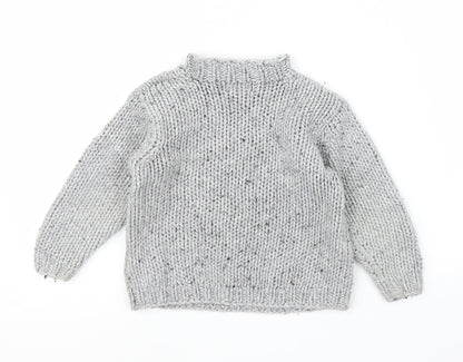 Timberland Girls Grey Fair Isle  Pullover Jumper Size 3 Years
