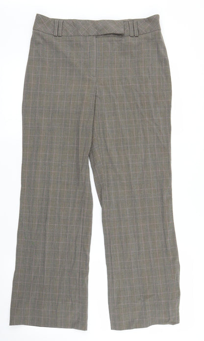AMARANTO Womens Grey Plaid  Trousers  Size 12 L27 in