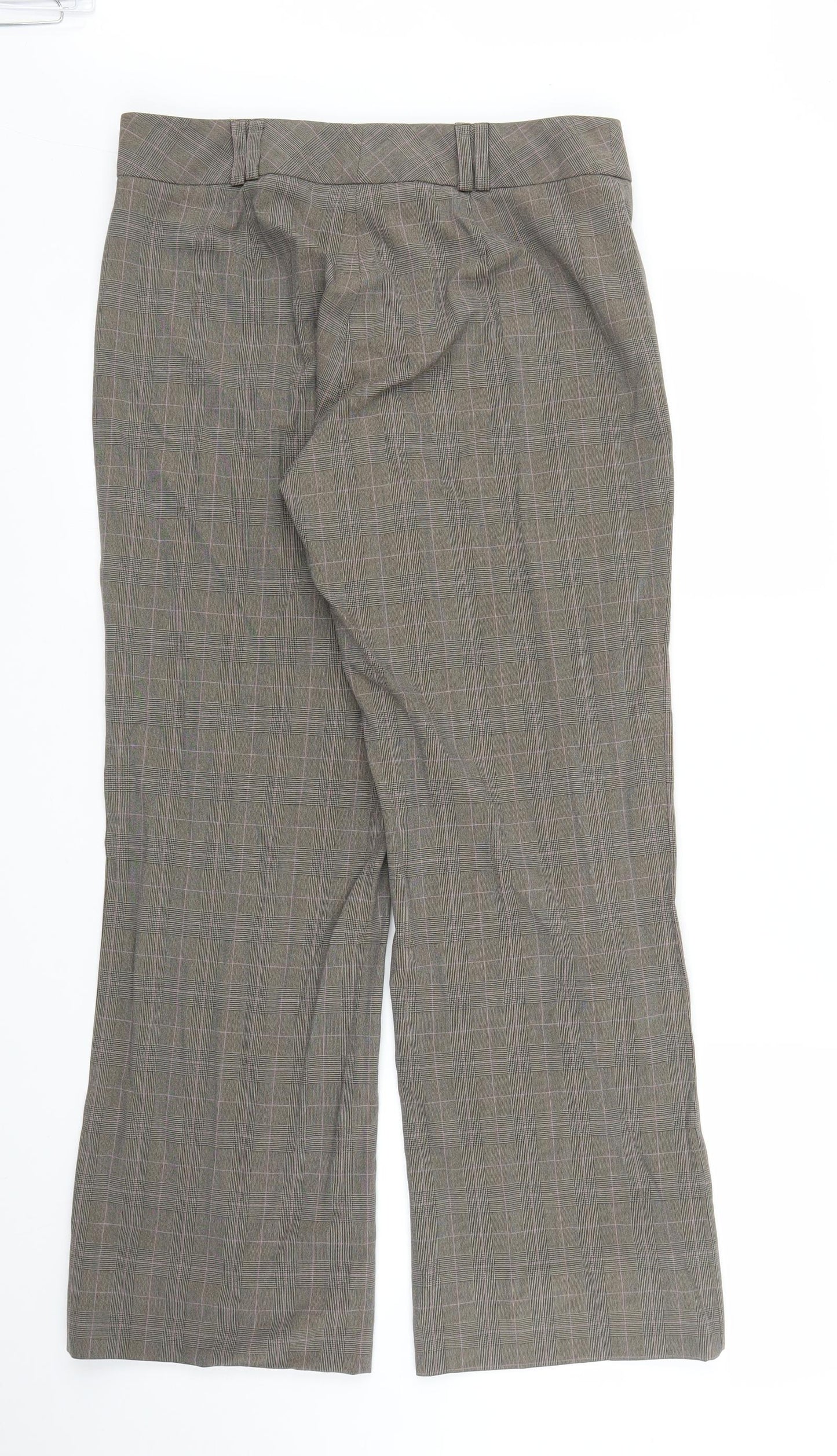 AMARANTO Womens Grey Plaid  Trousers  Size 12 L27 in