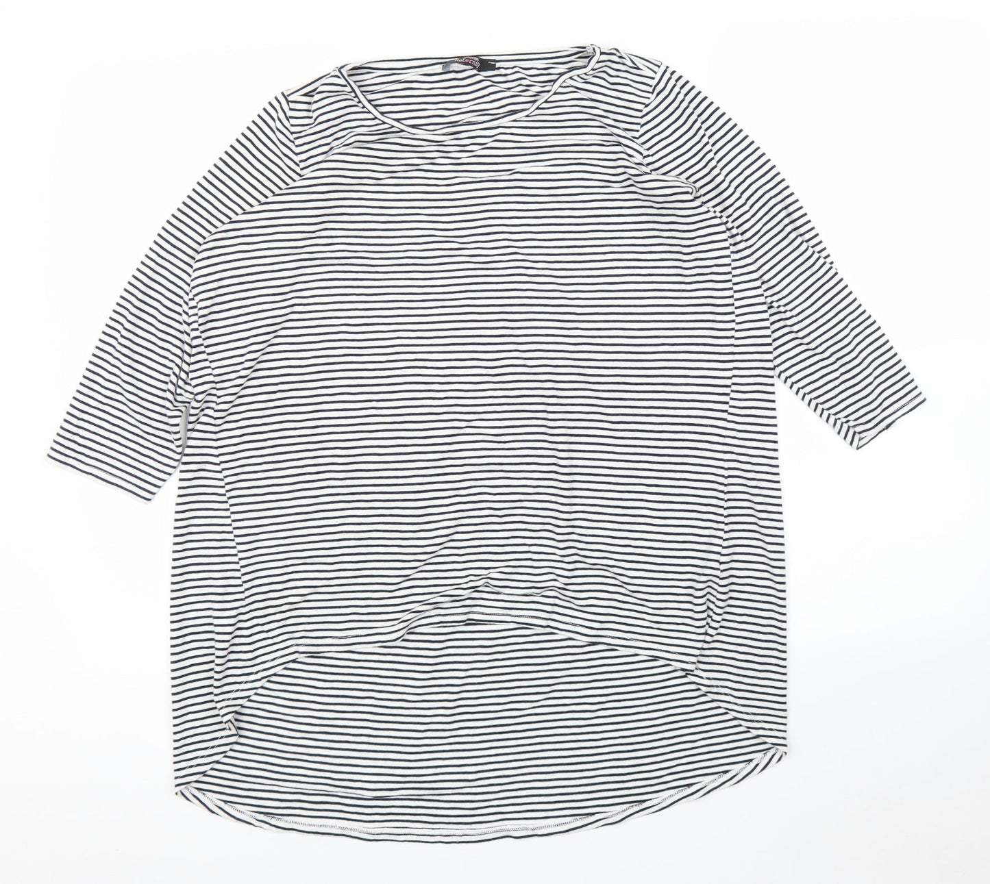 George Womens White Striped  Basic Blouse Size 14