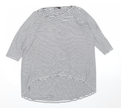 George Womens White Striped  Basic Blouse Size 14