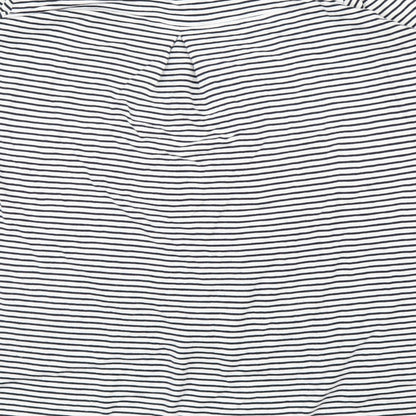 George Womens White Striped  Basic Blouse Size 14