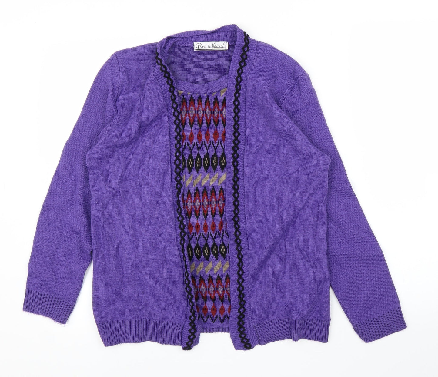Womens UK Size S Pure and Natural Purple Pullover Jumper