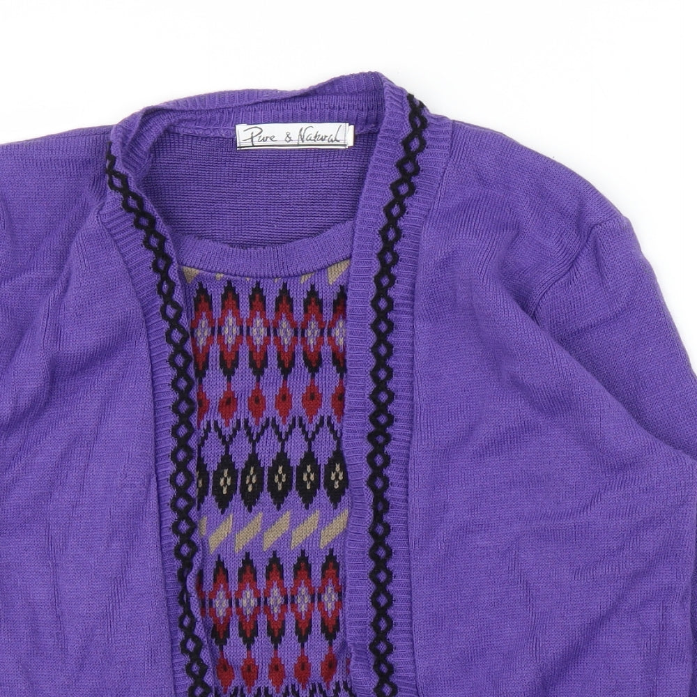 Womens UK Size S Pure and Natural Purple Pullover Jumper