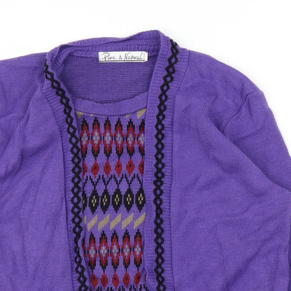 Womens UK Size S Pure and Natural Purple Pullover Jumper