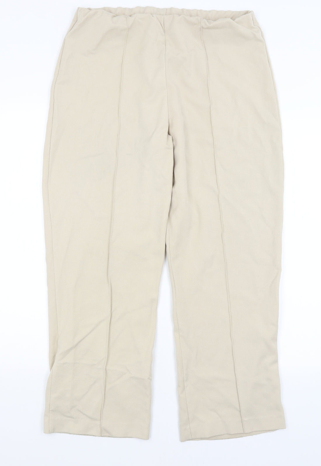 Womens UK Size 14 Emma Collection Regular Fit  Beige Trousers