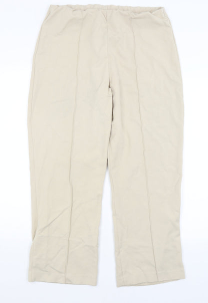 Womens UK Size 14 Emma Collection Regular Fit  Beige Trousers