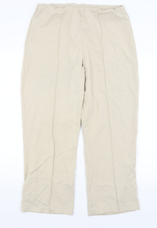 Womens UK Size 14 Emma Collection Regular Fit  Beige Trousers