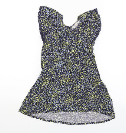 Oasis Girls Blue Floral  A-Line  Size 4 Years