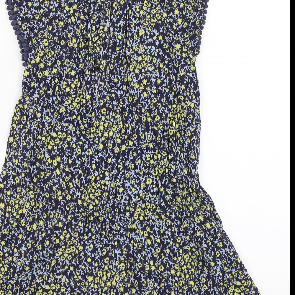 Oasis Girls Blue Floral  A-Line  Size 4 Years