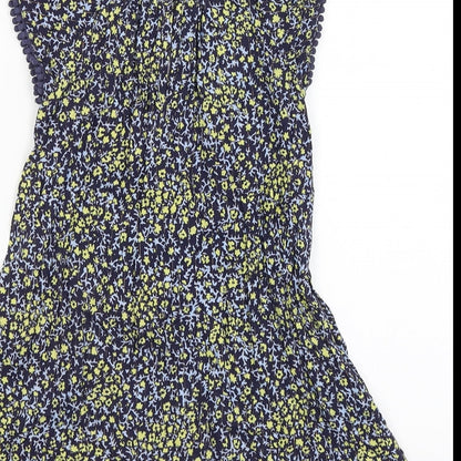 Oasis Girls Blue Floral  A-Line  Size 4 Years