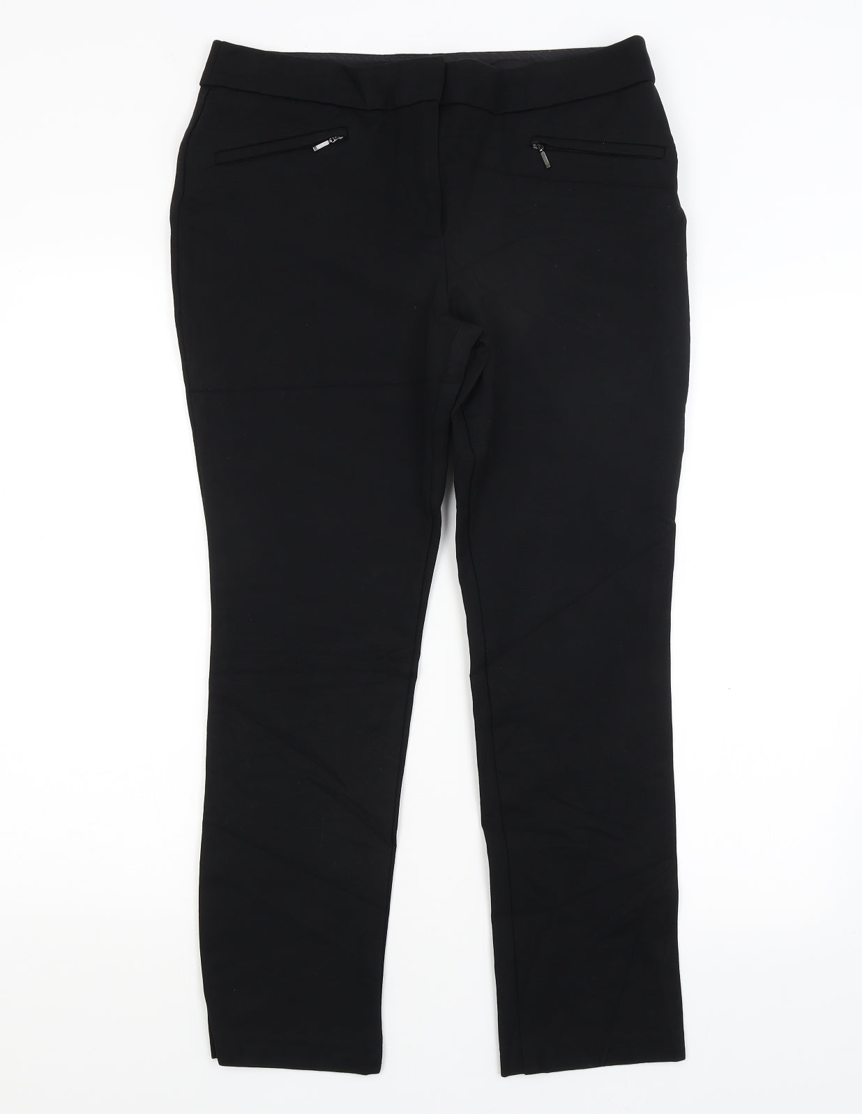 Womens UK Size 12 M&S Regular Fit Dress Pants Black Trousers