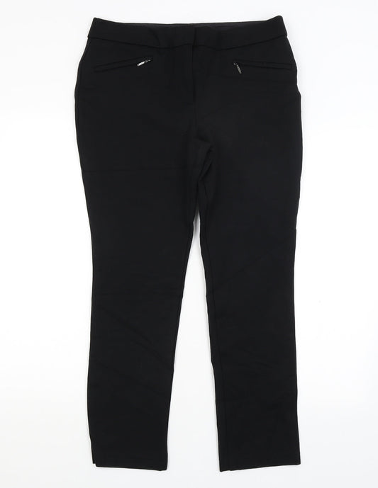 Womens UK Size 12 M&S Regular Fit Dress Pants Black Trousers