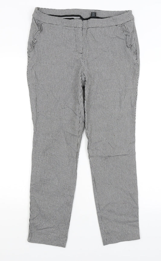 Cynthia Rowley Womens Grey Houndstooth  Trousers  Size 14 L27 in