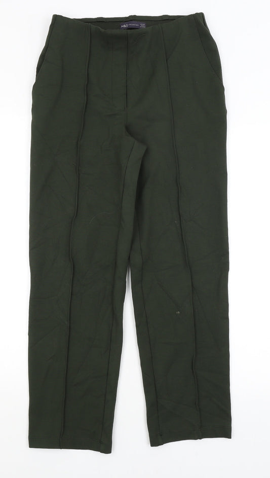 Womens UK Size 8 M&S Regular Fit  Green Trousers
