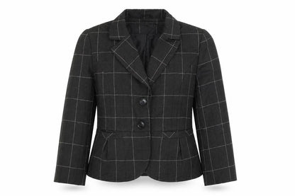 Tara Hansen Womens Black Check  Jacket Blazer Size 14