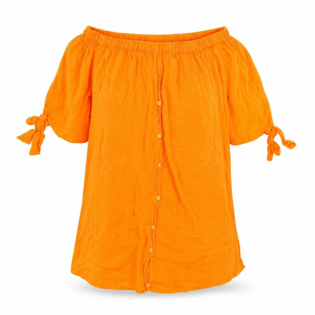 Womens UK Size S Matalan Orange Basic Button-Up