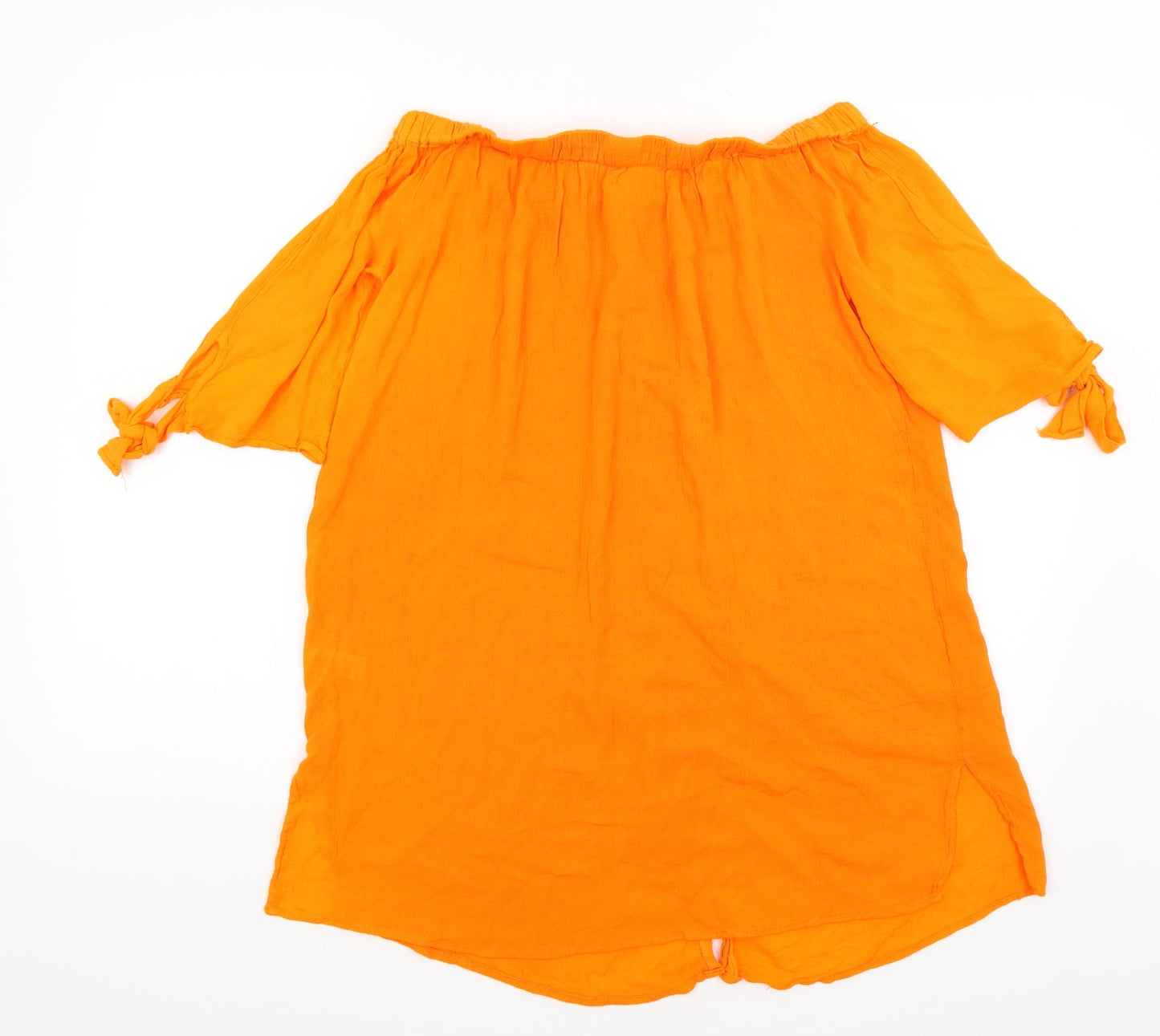 Womens UK Size S Matalan Orange Basic Button-Up