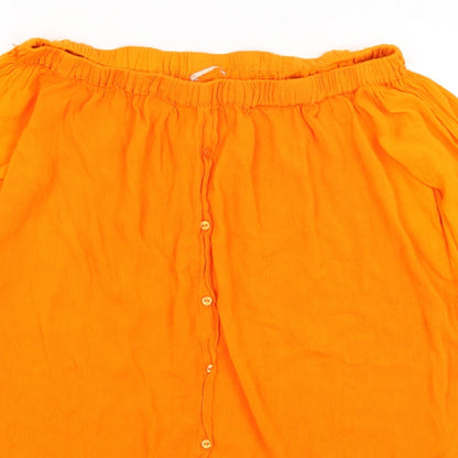 Womens UK Size S Matalan Orange Basic Button-Up