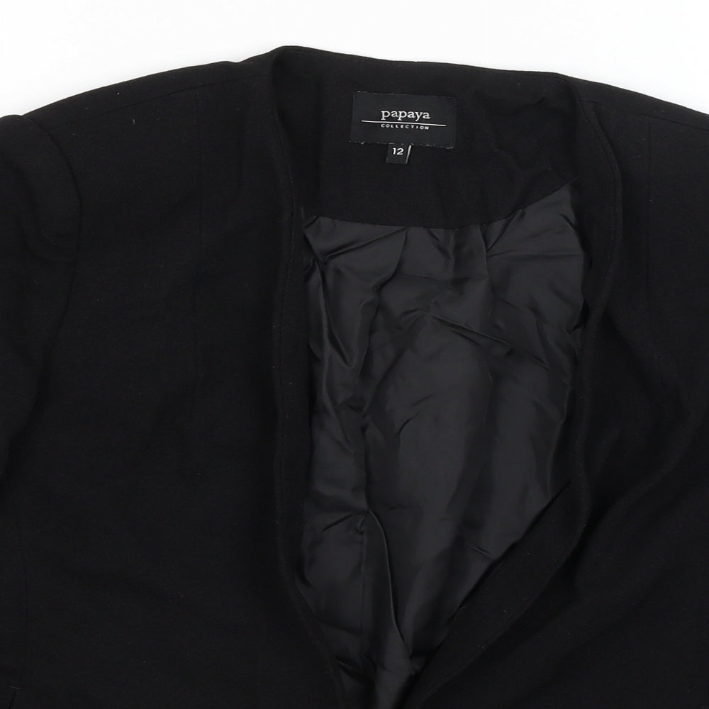 Papaya Womens Black   Jacket Blazer Size 12