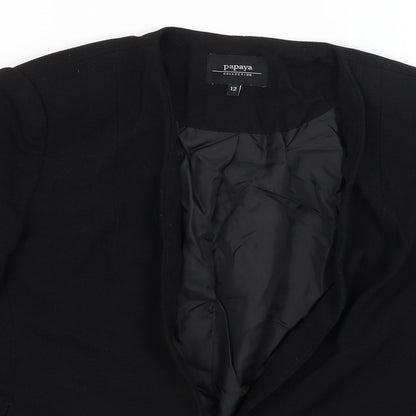 Papaya Womens Black   Jacket Blazer Size 12